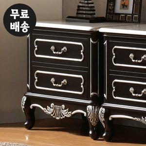 라헬 엔틱 원목 협탁 2단 서랍장 침대옆 수납장 예쁜