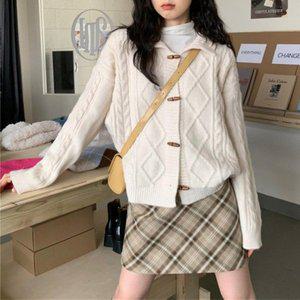 [옷자락]여자 겨울 러블리 데이트룩 케이블 카라 가디건_P353630055