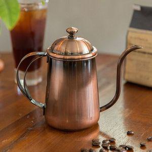 동 황동 스텐 핸드드립 뚜껑 주전자 600ml 커피 다관