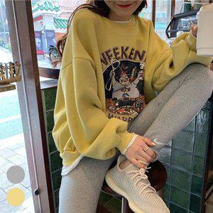 여자 캐주얼 루즈핏 레이어드 프린팅 맨투맨 SDW-TSA-SURK062