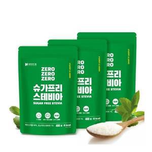 | 네이처드림 | 설탕대체 슈가프리 스테비아(파우치) 400g 3개 / 에리스리톨 제로슈거 천연감미료 저칼로리