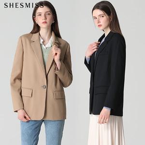 [쉬즈미스(SHESMISS)] 미니멀 베이직 원버튼 울 재킷