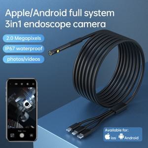 내시경 검사 HD 스네이크 카메라, IOS 스마트폰, 아이폰, 아이패드 USB용, IP68 방수, 6 LED, 8mm