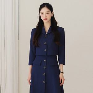 [시크라인] (~XXL까지) 라코루 7부소매 포켓 크롭 자켓 아우터 봄 가을 오피스 하객룩 데이트 모임 미시 빅사이즈