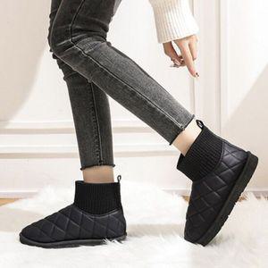 심플 데일리 패딩 털안감 발목니트 삭스부츠
