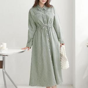 빅사이즈 503 모던카라체크롱원피스 DBNT971