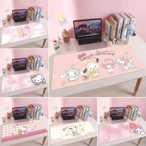 Sanrio 대형 사무실 책상 매트 헬로 키티 멜로디 Kuromi Cinnamoroll 미끄럼 방지 컴퓨터 마우스 패드 게임