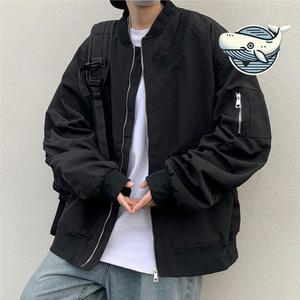 [라일리] Rly 캐주얼 블루종 오버핏 자켓 포인트 주머니 기본