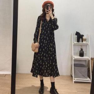 여자 롱치마 A라인 스커트 쉬폰 원피스