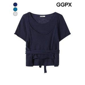 [GGPX]시타 페이크 레이어드 랩 라운드 니트  GP3KP026F _P390121644
