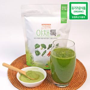 [산마을] 동결건조 간편톡 야채톡 대용량 200g 생식 가루 유기농 국내산 야채분말 건강분말 녹즙 아침대용