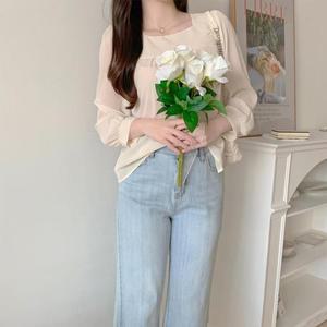 쉬폰 스퀘어캐주얼넥