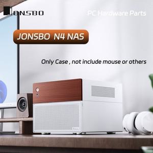 JONSBO N4 미니 NAS 케이스 ITX 알루미늄(130mm CPU 쿨러용 강판 포함) SFX 전원 슬롯 6 대형 2 하드 드라