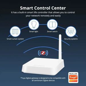 Zemismart Zigbee 허브 넓은 제어 범위 스마트 홈 브리지 네트워크 케이블이 있는 유선 게이트웨이 Tuya Li