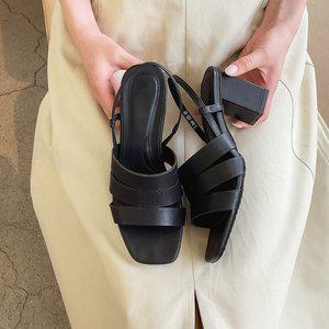 [소보제화]재로드 소가죽 스퀘어 스트랩 샌들 7cm