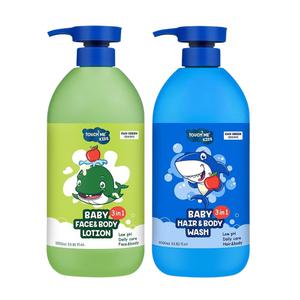 터치미 키즈 유아 대용량 바디워시+로션 대용량 1000ml 2개 / 얼굴 바디 공용유아 어린이 아