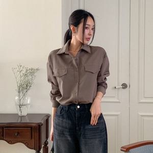 여성 심플 무지 카라 셔츠 남방 -WNB0047- 봄 가을