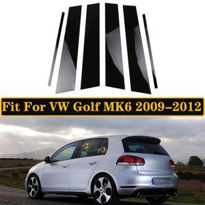 자동차 용품 글로스 블랙 자동차 사이드 파이 포스트 VW 골프 MK6 2009 문짝  윈도우 커버 장식 액세서리