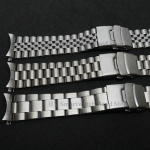 Jubilee 20mm 22mm 손목 밴드 럭셔리 곡선 엔드 남성용 시계 밴드 액세서리 용 굴 용 세이코 솔리드 스테인