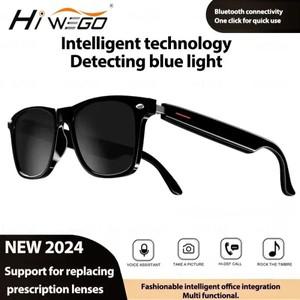 Hiwego 카메라 스마트 음악 선글라스 이어폰 무선 블루투스 헤드셋 HIFI 사운드 헤드폰 운전 안경 핸즈프리