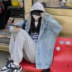 [라일리] Rly 남녀공용 간절기 탈부착후드 커플 청자켓 데님자켓