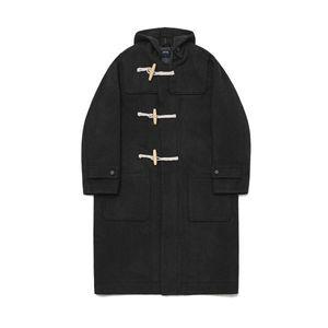 TOFFEE WOOL 후드 더플 롱 코트 BLACK T2O004 1475070