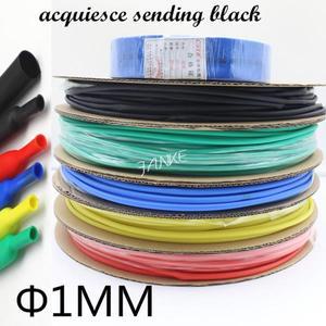 200 롤 1MM 내경 검은 색 열 수축 튜브 절연 케이블 슬리브 5