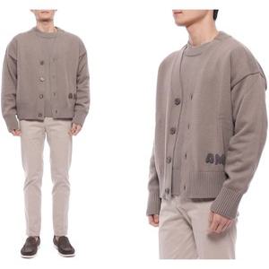 [아미]25SS 남성 로고 자수 면혼방 가디건 (HKC163 KN0063 0952 M 25S)