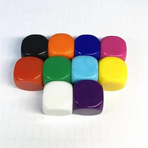 [보드게임방]10Pcs 아크릴 16mm 여러 가지 빛깔의 빈 주사위 둥근 모서리 # 16 교육용 소품 게임 보드 액세