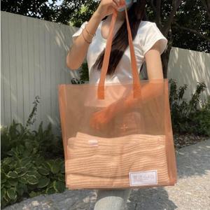 쇼핑 의류 책 매장 투명 숄더백 대형/손잡이/투명/비닐/봉투/쇼핑/포장/선물/단체/답례품