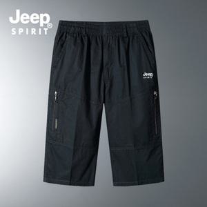 JEEP SPIRIT 남자 반바지 7부 밴딩 빅사이즈 여름 면 반바지