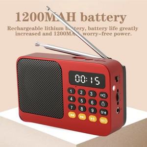 손전등 풀 밴드 라디오 스피커와 휴대용 핸드 헬드 FM 라디오 블루투스 5.0 미니 소형 MP3 LED 디지털 디스