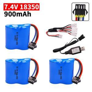 SM-4P 플러그 18350 HJ808 HJ813 UDI 001 HQ960 원격 제어 고속 보트 배터리 용 7.4V 900mAh 리튬 이온