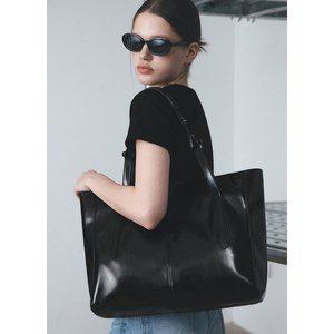 [레더리](타임스퀘어점패션관)글로시 투웨이 쇼퍼백 [BLACK]