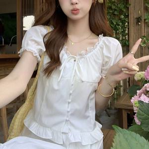코키코키 / 로엔즈 여신 레이스 프릴 블라우스 오프숄더 데이트룩