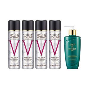 [기타 (뷰티)]더마클라센 흑채 스프레이 블랙 120ml x4 + 살롱드 마스터 트리트먼트 헤어세럼 150ml