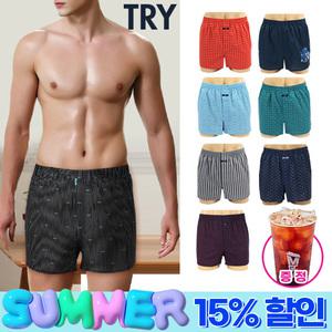 [15%즉할]트라이 스페셜 남성 순면 사각 트렁크팬티 7종/10종세트(95~110사이즈) 외 런닝