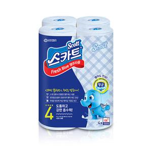 유한킴벌리 스카트향균프레쉬블루 행주타올45매/2+1