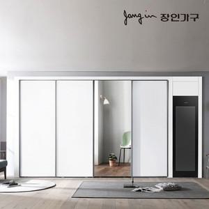 장인가구 단테 스탠다드 미러 스타일러 슬라이딩 붙박이장 300cm