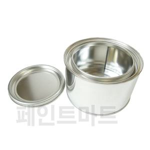 상품코드0.5LT-0002 깡통 공캔 0.5리터 납작형 남은 페인트 보관 사리깡 작은캔 뚜껑 한세트 철캔