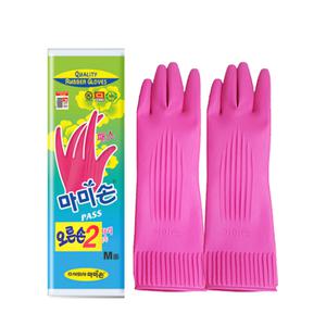 마미손 고무장갑 중 (M) 패스-오른손2개 핑크