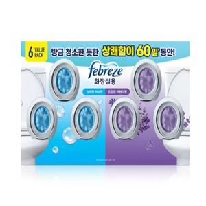 페브리즈 화장실용 비치형 6개입/비누향3+라벤더향3개