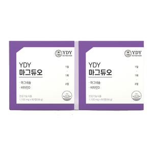 YDY 마그듀오 2개월분 수전증 안면 떨림 개선 영양제 마그네슘 비타민D 리뉴얼 60정 X 2BOX