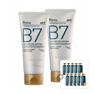 포레스트스토리 B7 약산성 탈모 헤어팩 200ml, 2개 + 증정(샴푸 파우치, 5ml, 10매)