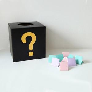 정사각 경품추첨함 뽑기함 응모함 제비뽑기통 블랙 20cm