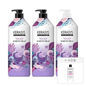 케라시스 퍼퓸 바이올렛 로즈 샴푸 1L, 2개+린스 1L, 1개+증정(데미지 클리닉 샴푸 180ml, 1개)