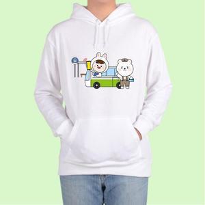 [OFKN6O40]곰 토끼 즐거운 생활 맞춤 후드티