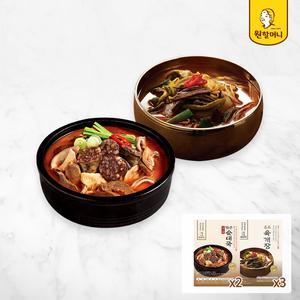 [원할머니]육개장 3팩+얼큰 순대국 2팩