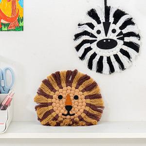 폼폼이 티코스터 만들기 DIY 키트 귀여운 얼룩말 양모 펠트 중학생 마크라메 재료 컵받침 벽장식 인테리어