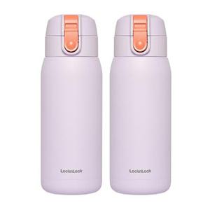 [40%쿠폰다운] 락앤락 스쿨핏 코튼캔디 원터치텀블러 370ml, 바이올렛, 2개